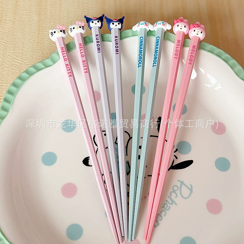 卡通 Non-slip antibacterial high quality chopsticks for elementary school students, long doll