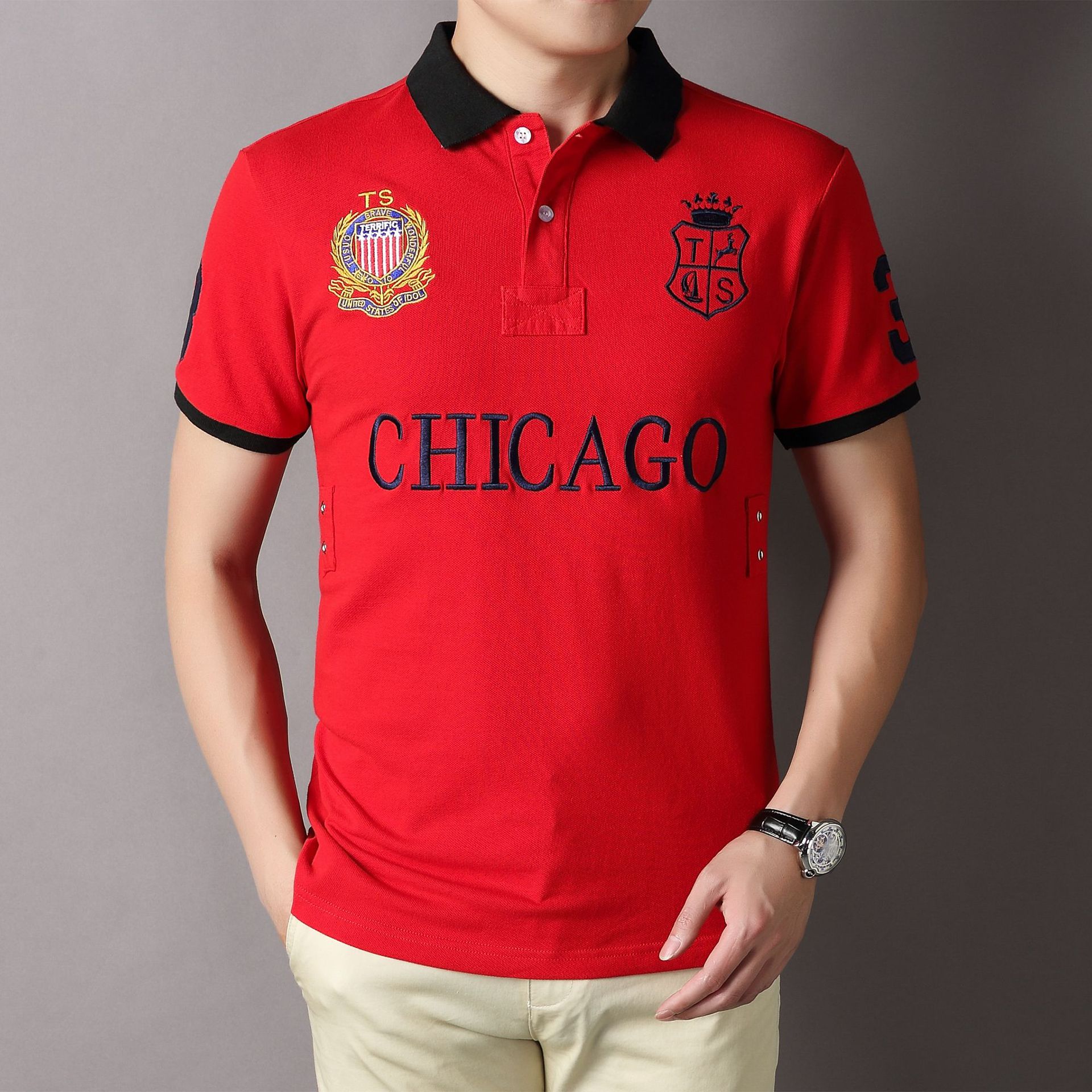 Foreign trade 2022 summer cotton polo sh...