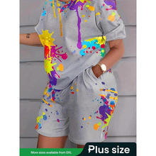D 18388 Printed office short sleeve set ӡ��ͨ�ڶ���������