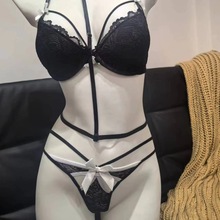 厚杯前扣内衣女聚拢小胸显大性感蕾丝薄文胸罩套装美背纯欲夏