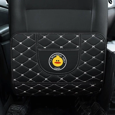 Chair back anti-kick pad Rear Seat Interior Accessories, Children's - little-yellow-duck-short-style-anti-kick-storage