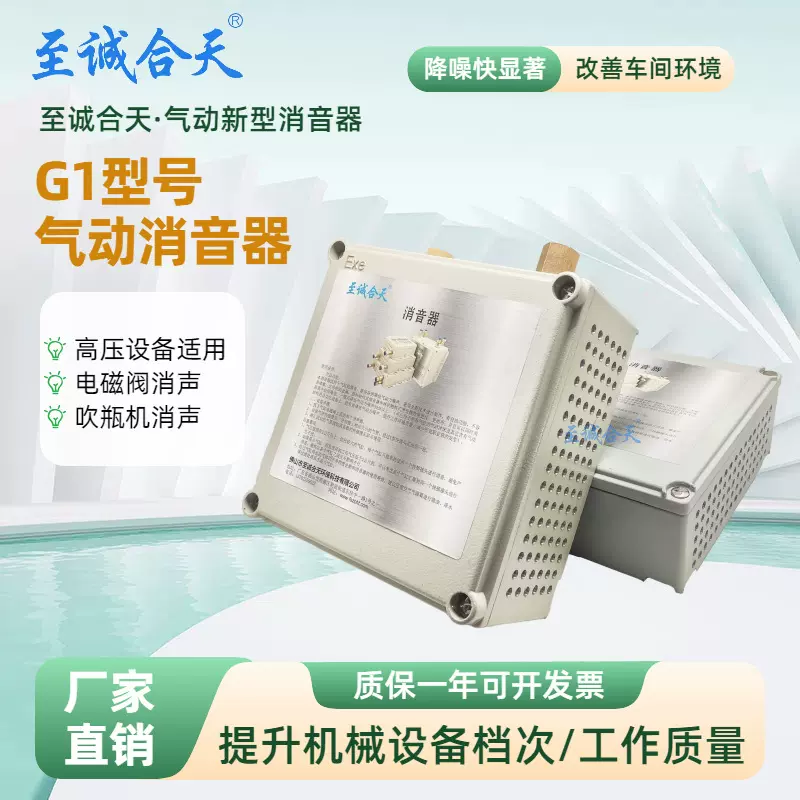 G1至诚合天厂家高气压设备消音器吹瓶机电磁阀消声佛山厂家