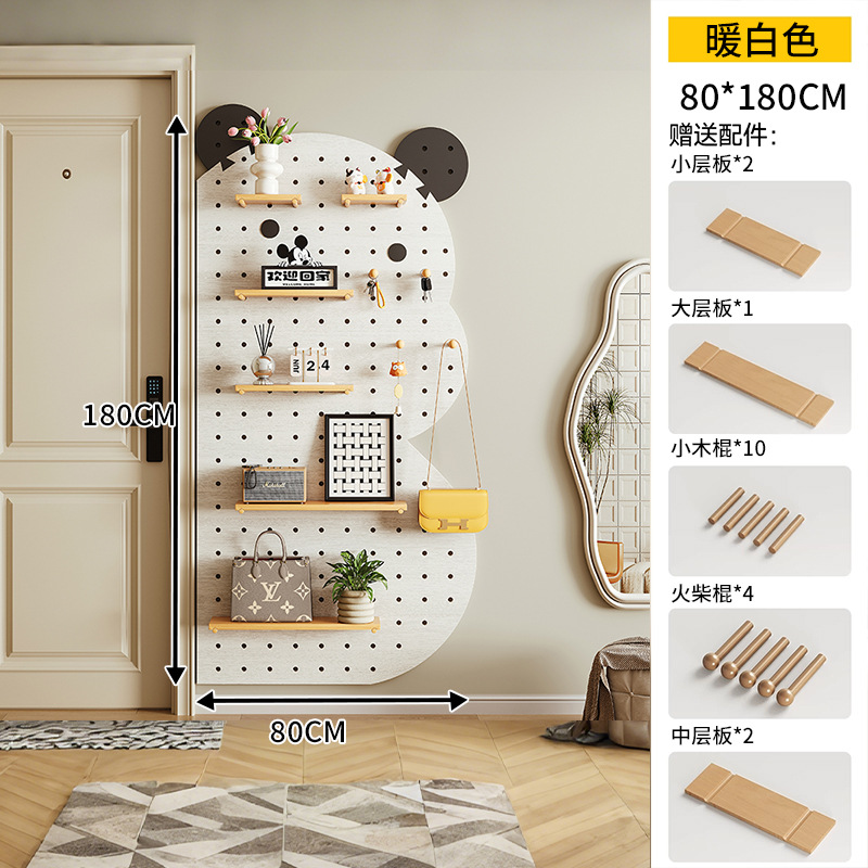 Tablero de agujero de ballena, entrada de madera maciza, entrada, pantalla de almacenamiento, decoración de pared, estante de pared de sala de estar