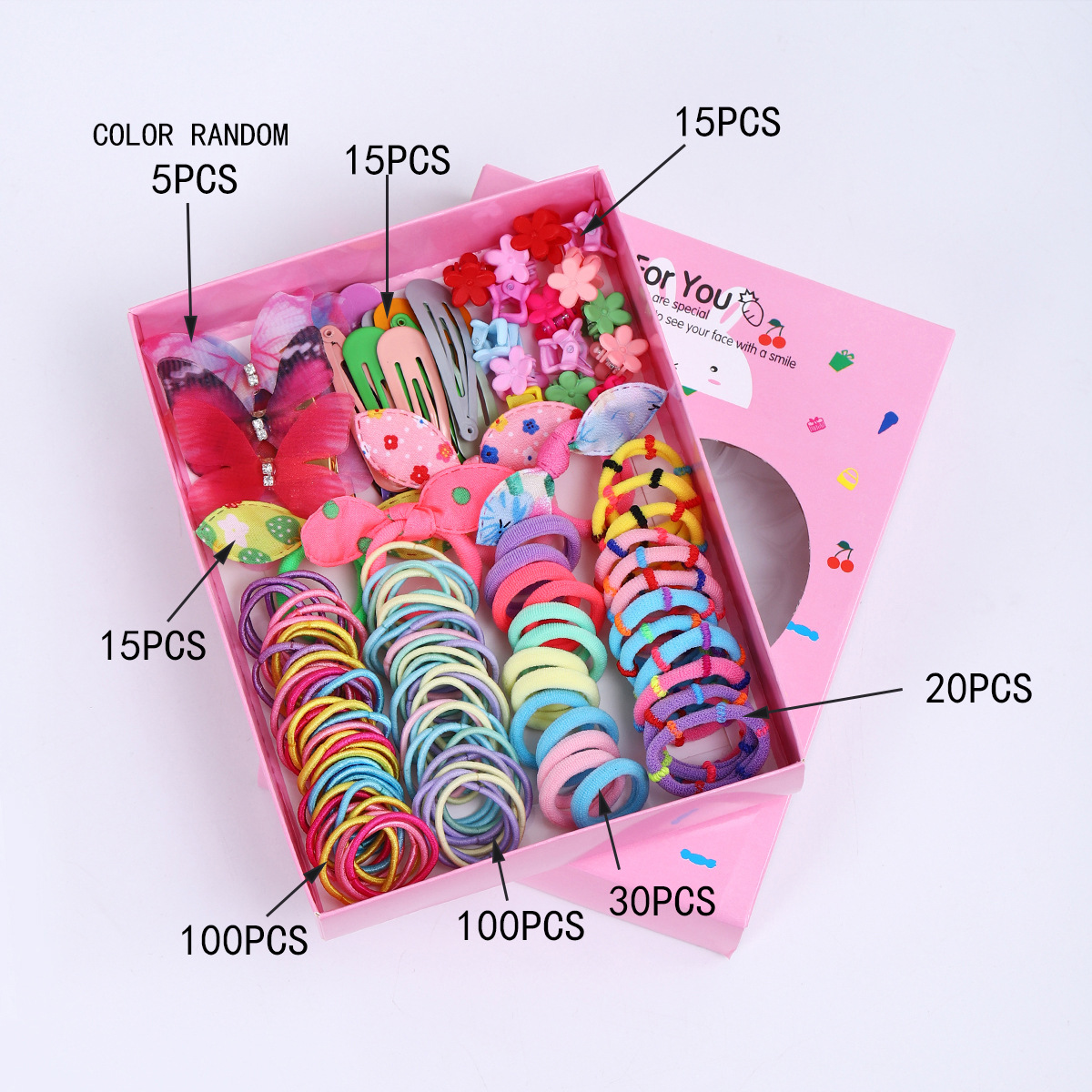 Joyas infantiles nuevas tarjetas de cabello princesa cabello cuerda de cabello bebé caja de regalo para niñas clip de borde coreano conjunto de joyería para el cabello