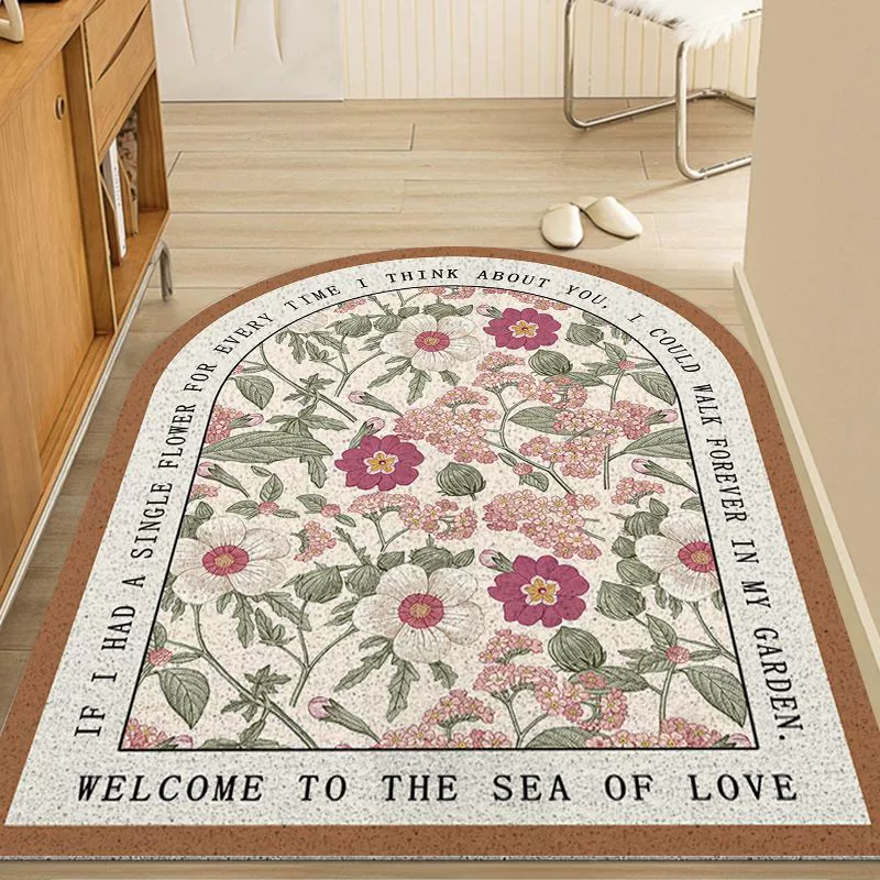 Коврик для входной двери с арочной проволочной петлей, утолщенный коврик для входной двери, дверной ковер, легко чистится, коврик для входной двери, скрывающий грязь и грязь