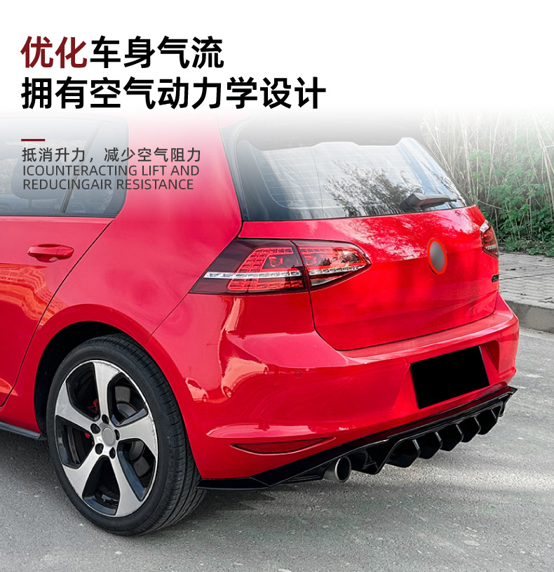 Suitable for Volkswagen Golf Mk7 Standard Version/Gti/Gtd with Lighted Rear Lip Spoiler Modification