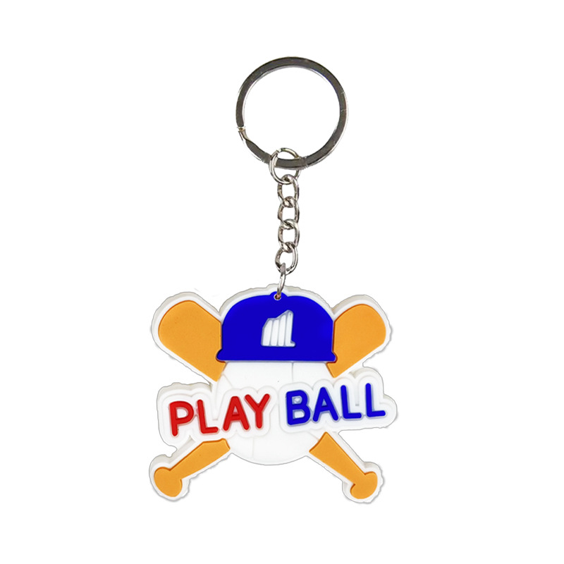 Serie de béisbol Pajita en espiral creativa 6 deportes Tema de béisbol Llavero a juego combinación petg