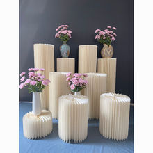 婚庆折叠圆柱甜品台纸质罗马柱折柱路引摆件商场橱窗生日派对布置