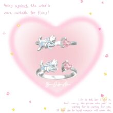 BaObAo小众原创设计纯银粉钻捕梦少女蝴蝶结猫咪戒指日韩甜美首饰