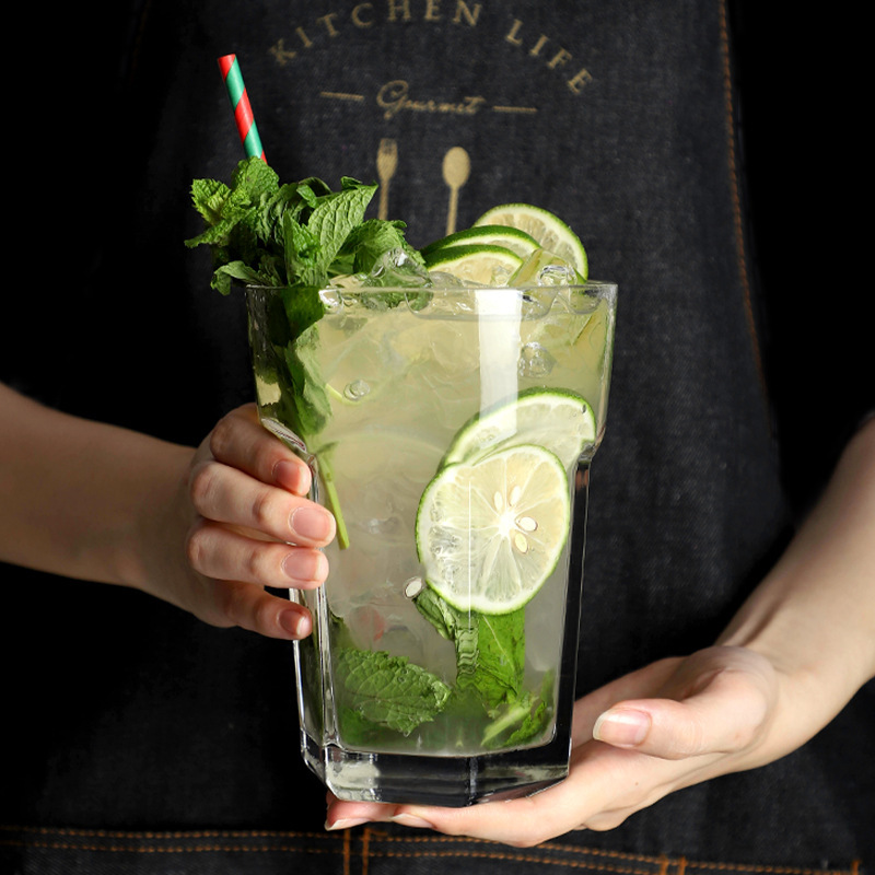 Ins風網赤莫吉托杯レストラン冷飲杯グラスレモンジュースカップ果物カップ|undefined
