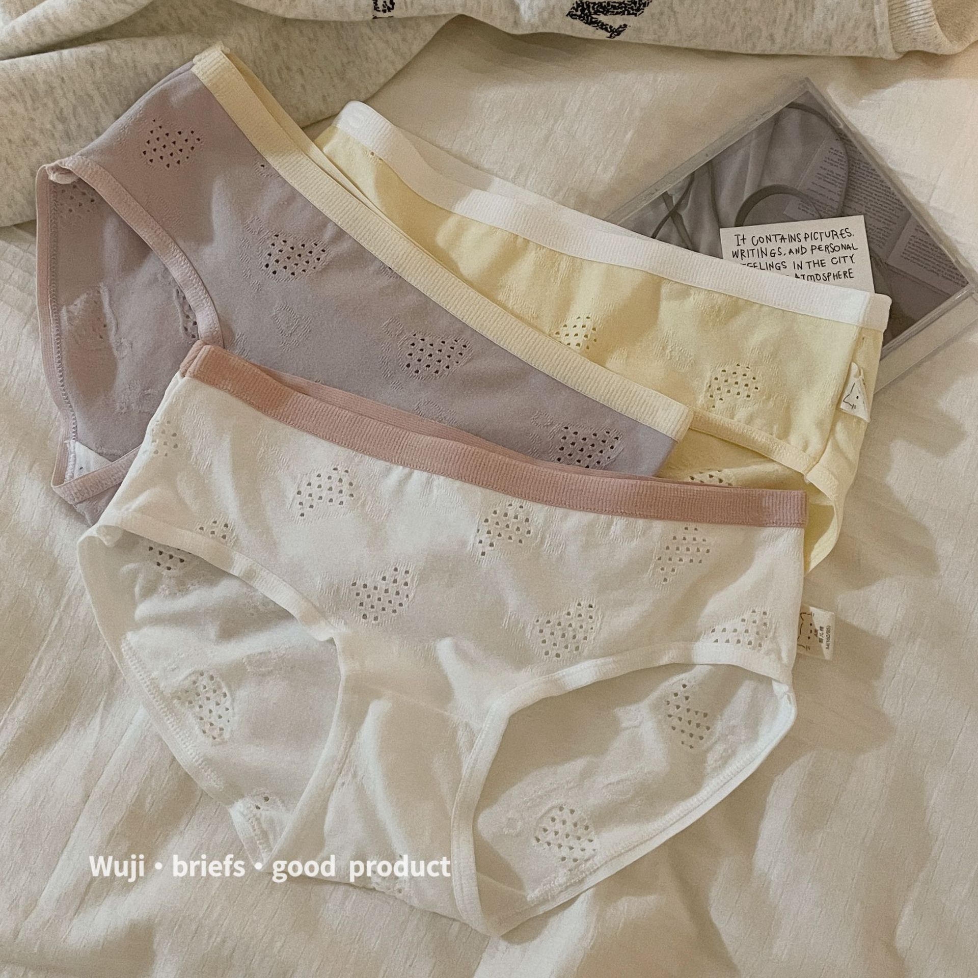 My Skin Good Products A Class Baby Cotton Fresh Cream Contrast Breathable Student Middle Waist Skin-Friendly Girls Briefs