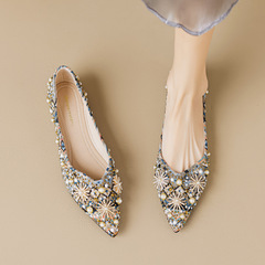 威威女郎5955-2復古軟底單鞋女夏季小眾設計感淺口豆豆鞋大碼女鞋