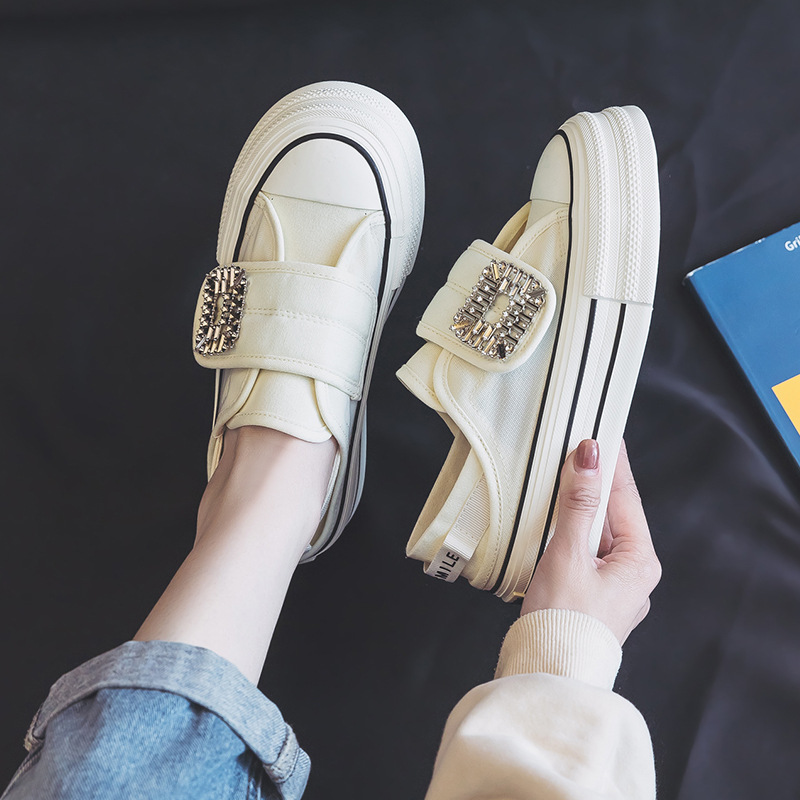 Women Casual Shoes Sneakers Side Zipper Platform Plus Size Vulcanized Shoes Loafers_voghion.com