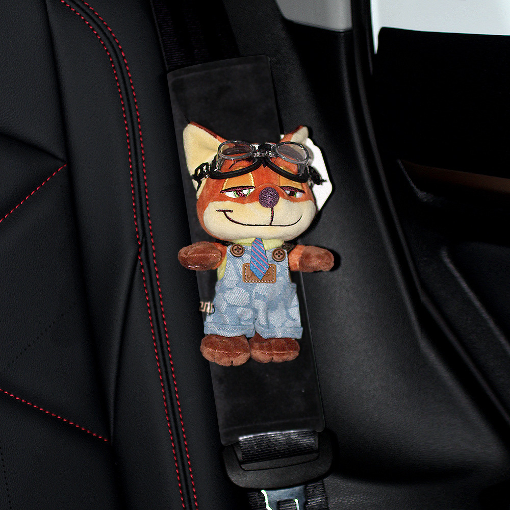 Nick Fox Zootopia Pilot Car Seat Shoulder Pad Decoration Seatbelt Protector Gift