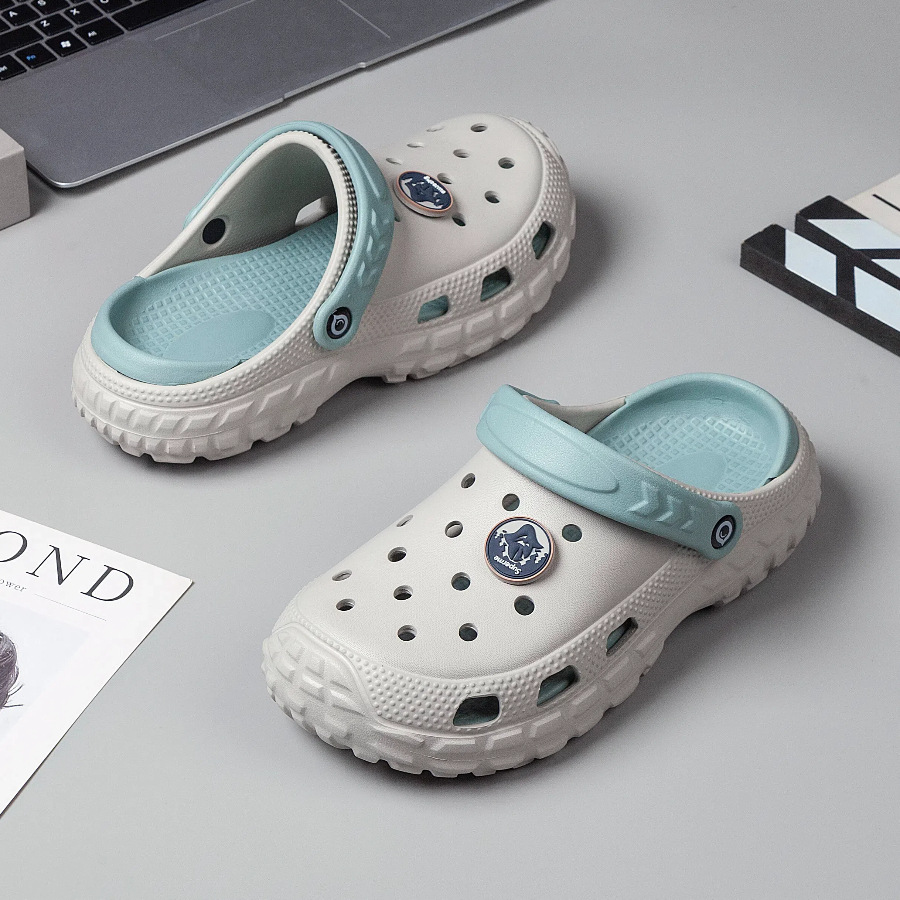 Men's Tire Bottom Thick Sole Hole Shoes Fashionable All-match Driving Soft Sole High Elastic Outer Wear Summer Slippers Beach Slippers