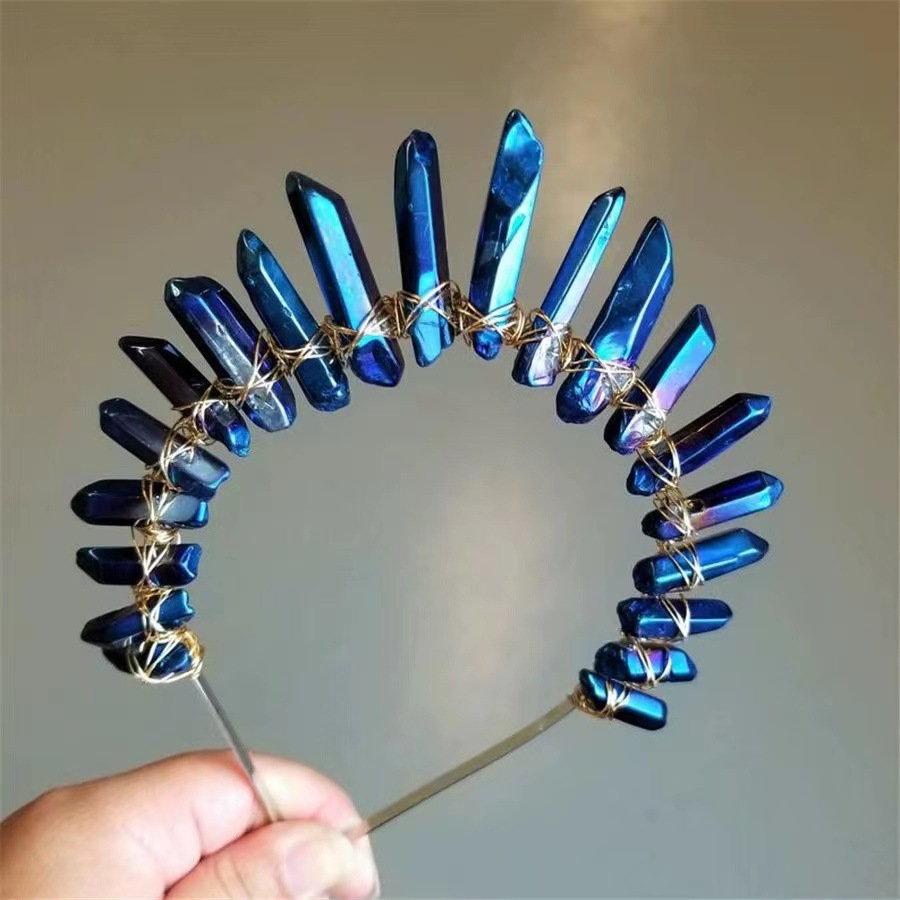 272g Weight Hair Band Hair Accessories Type 1 Piece Quantity Daily Occasion Crystal Material Geometric Pattern Women'S Gender Handmade Design Retro Style Retro Geometric Crystal Handmade Hair Band 1 Piece 7