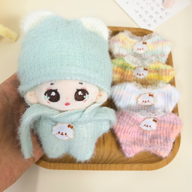 10cm Starfish Doll Clothes, Toothless Doll Clothes, Cotton Doll Cute Plush Scarf, Hat, Doll Toy Clothes