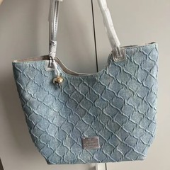 浅草新款托特包包女夏季上班通勤包牛仔蓝手提单肩包2025新款