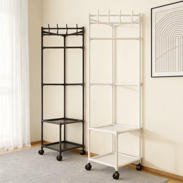 Coat rack, clothes drying rack, clothes hanger, corner rack, multifunctional for home, dormitory, rental housing, multi-layer, large-capacity storage