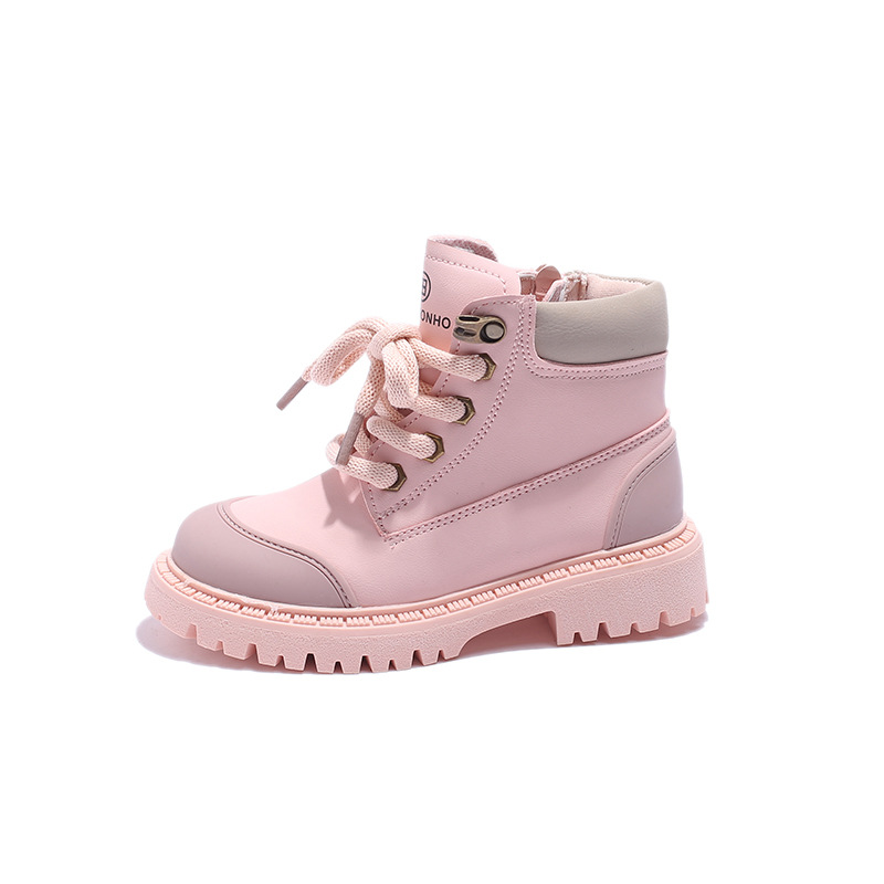 Barnens små gula stövlar 2023 höstnya pojkar engelska martinstövlar flickor korta stövlar enkla stövlar mellanstora_voghion.com