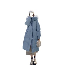 白鴨絨 2022新品新款羽絨服女 中長款時尚設計小眾洋氣加厚外套冬