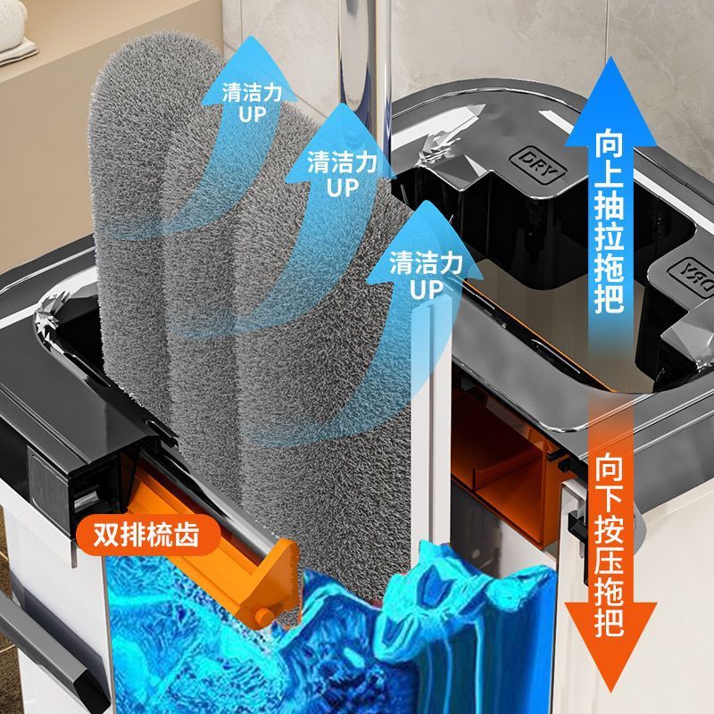 2025干湿两用新款铝板免手刮乐拖把家用拖地神器平板一拖懒人拖布|undefined