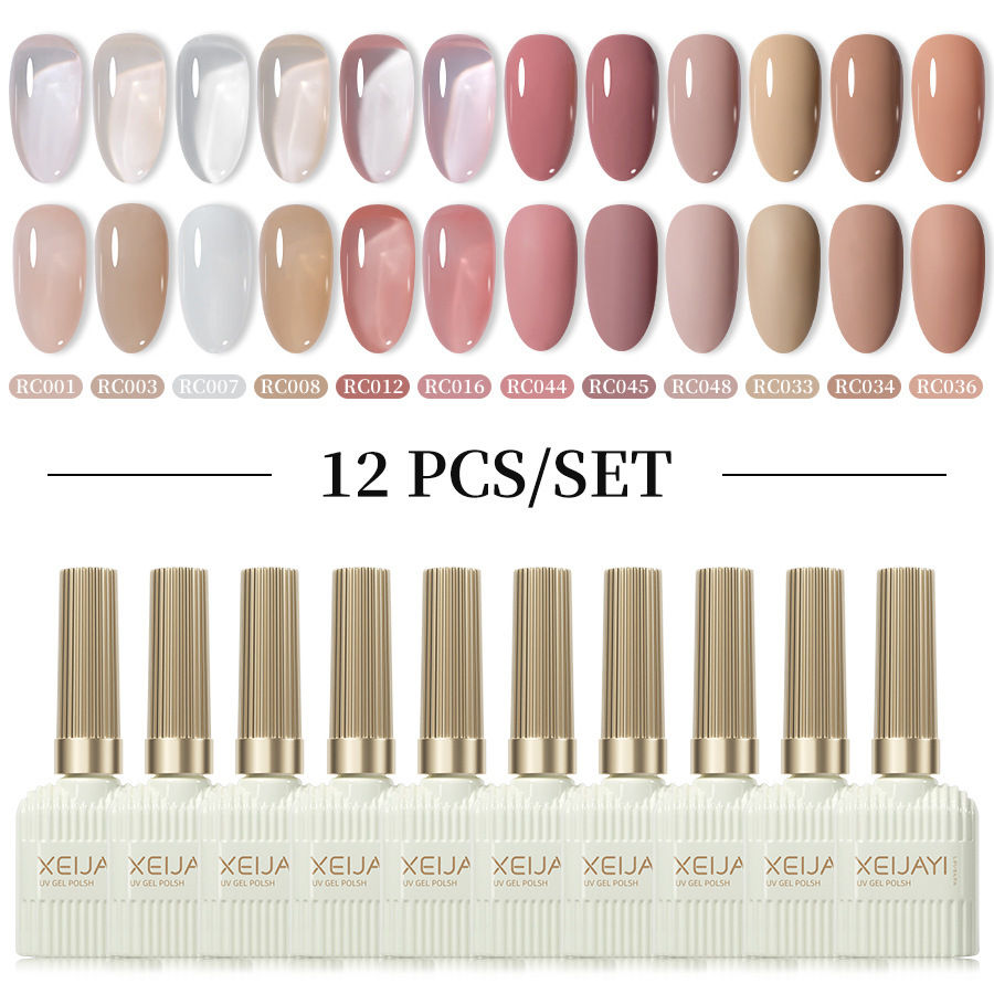 Xianjiayi 102 color nail polish glue new suit phototherapy glue popular online 12 color suit solid and lasting nail salon