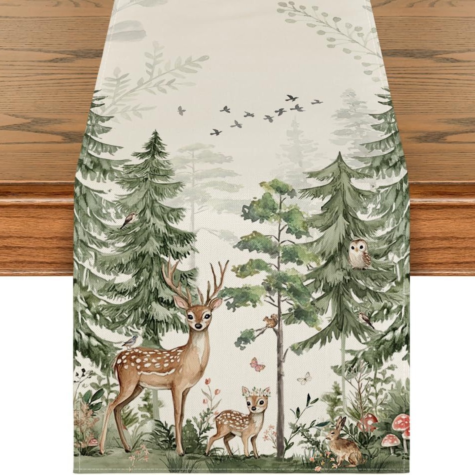 Primavera y verano venta en caliente bandejas de mesa transfronterizas frescas flores pastílicas imitación de tela de mesa de lino girasoles verde bandejas de mesa de hoja