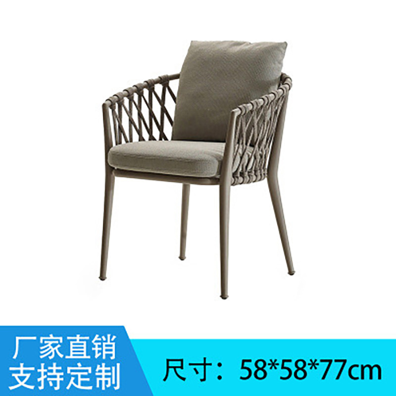 Mesa y silla de caña al aire libre patio jardín ocio balcón muebles cafetería terraza impermeable combinación de silla de caña solar