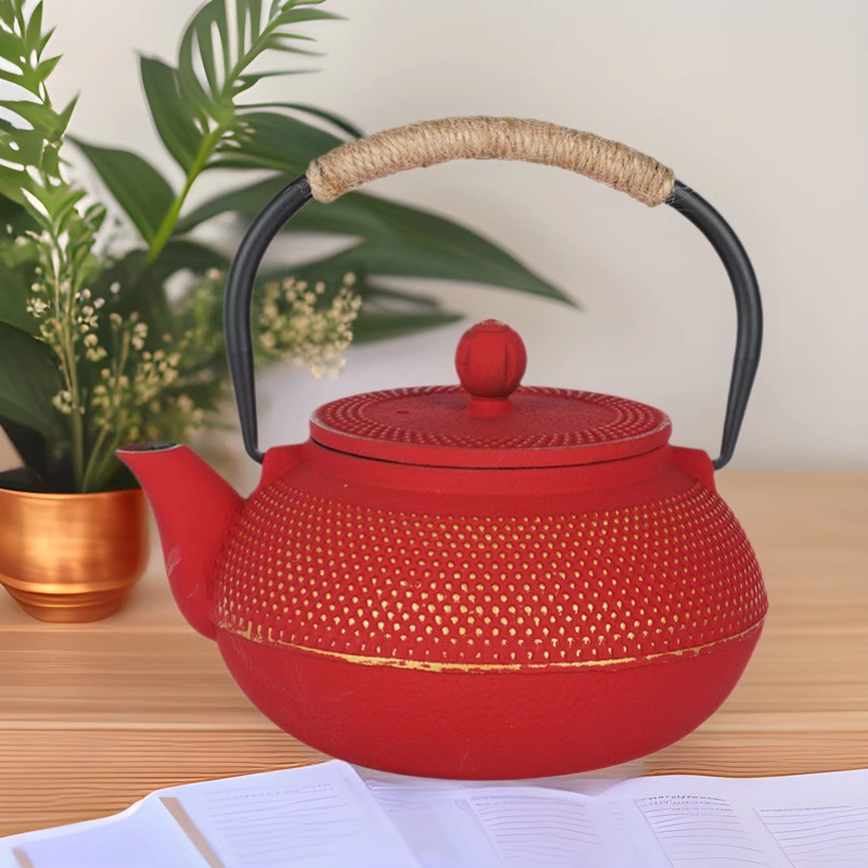 Diangtang olla de hierro fundido japonés peonía tetera hirviendo cerdo olla de hierro juego de té sin recubrimiento fábrica al por mayor