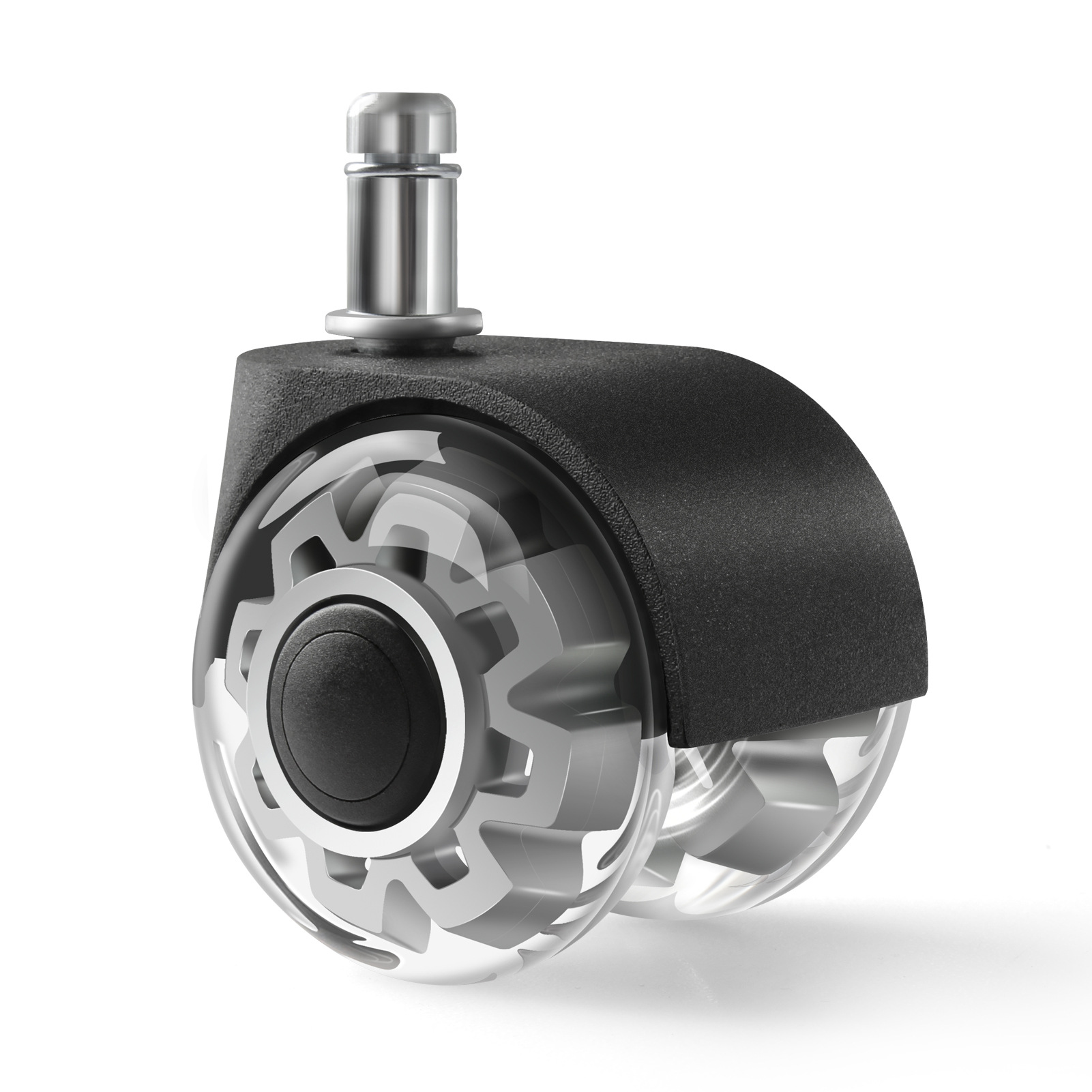 2inch 컵 입이 없는 투명한 이중 휠 회색 코어 기어