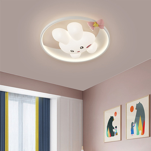 儿童房灯创意款卧室灯具高级感全光谱防蓝光卡通女孩房间吸顶灯饰