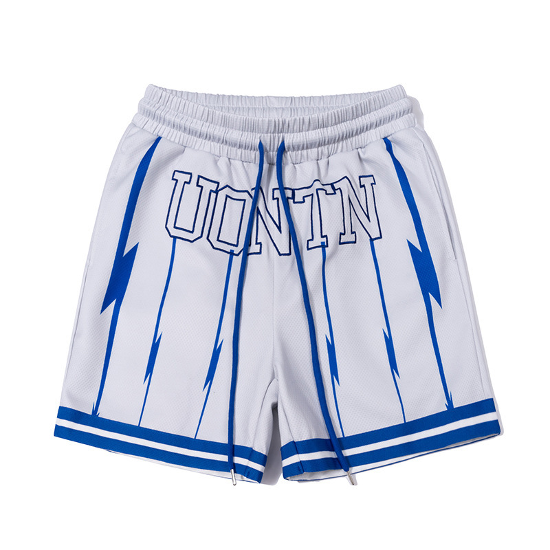 Qihong Clothing Store American Retro Trendy Double-Layer Mesh Letter Sports Casual Summer Niche Personality Unisex Shorts