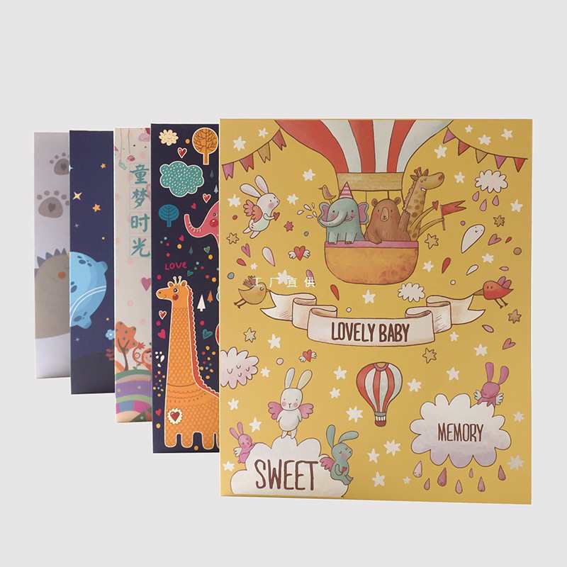 초등학생을위한 도매 A4 유치원 성장 기록 도서 매뉴얼 파일 DIY 사진 앨범 컬러 페이지 판지 필기