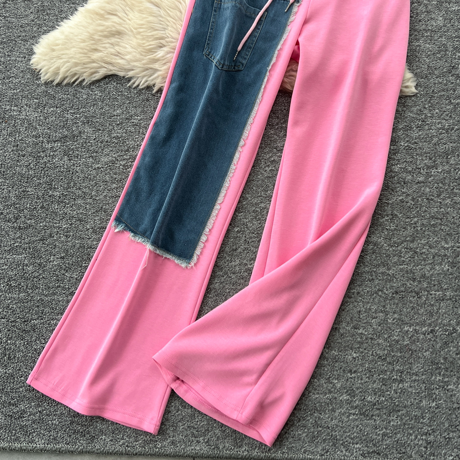 Conjunto de pantalón para mujer sudadera con capucha y jeans anchos_voghion.com