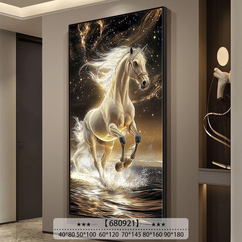 Salón de estar a través de la pared del portal al final de la decoración exitosa pintura en el pasillo colgar pintura de la atmósfera pintura vertical de alta calidad