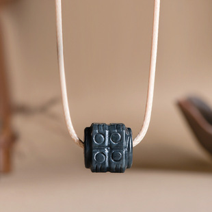 Natural Old Material Hetian Jade Moyu Jade Cong Jade Pendant Antique Simple Men's Pendant Women's High-end Jade Pendant