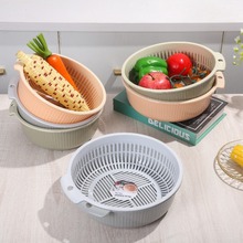 双层沥水筛多功能家用塑料洗菜篮水果清洗盆沥水篮子筛子菜筛厨房