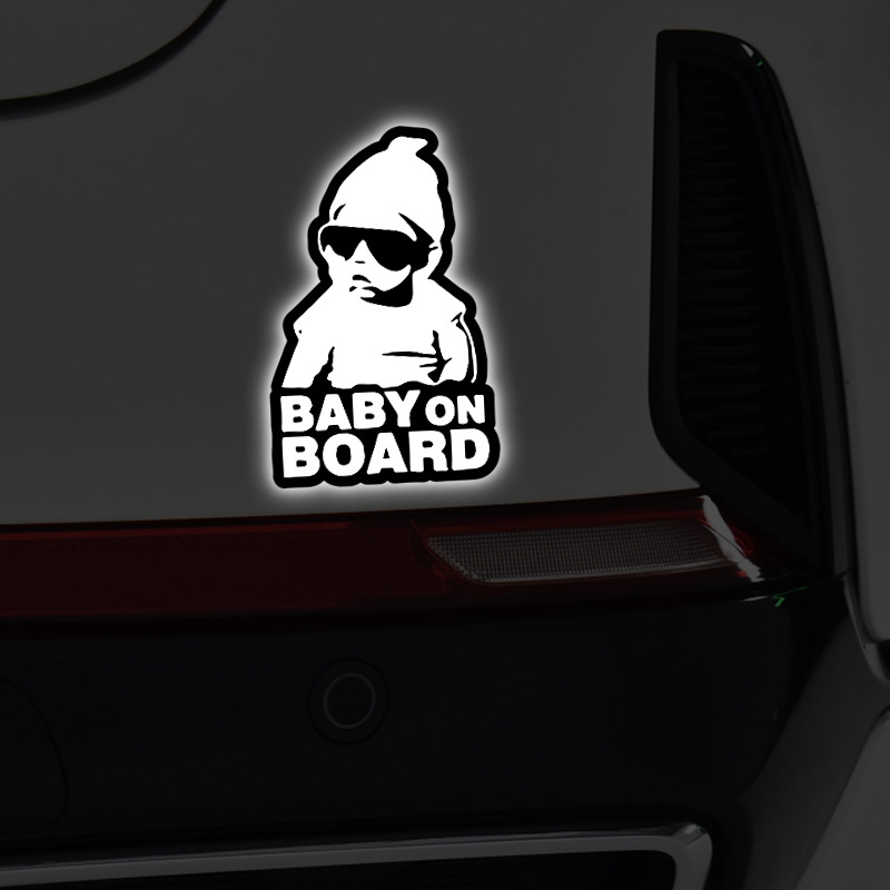 국경 간 반사 자동차 스티커 Mai Chaocai 어린이 바디 스티커 스크래치 차단 스티커 baby on board 자동차 및 오토바이 스티커