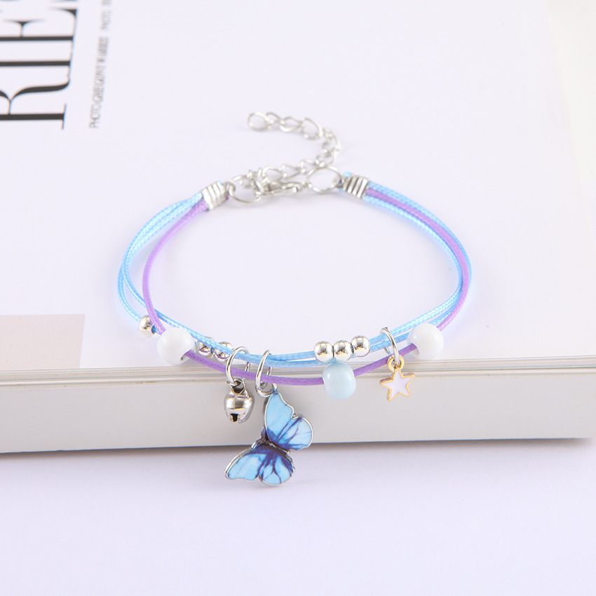 Handmade Star Alloy Butterfly Bracelet for Women Cold Style Ins Style Design Couple Popular Bracelet Jewelry Hand Jewelry Chain