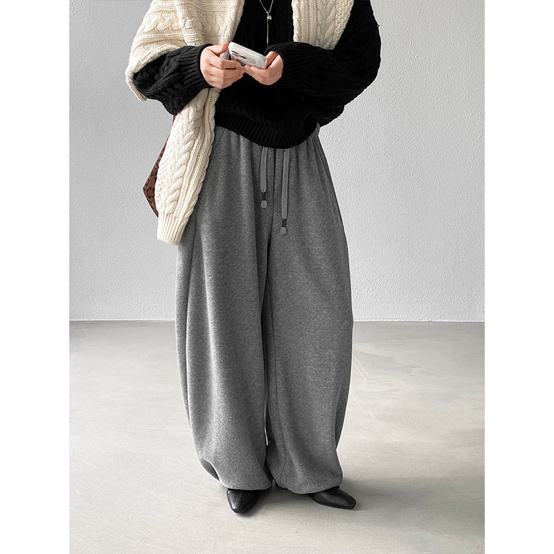 Jiangzuo Hard Control Autumn and Winter Pants King Mulberry Silk Wool Fleece-Lined Warm Skin-Friendly Versatile Sweatpants Relaxed Winter 1723