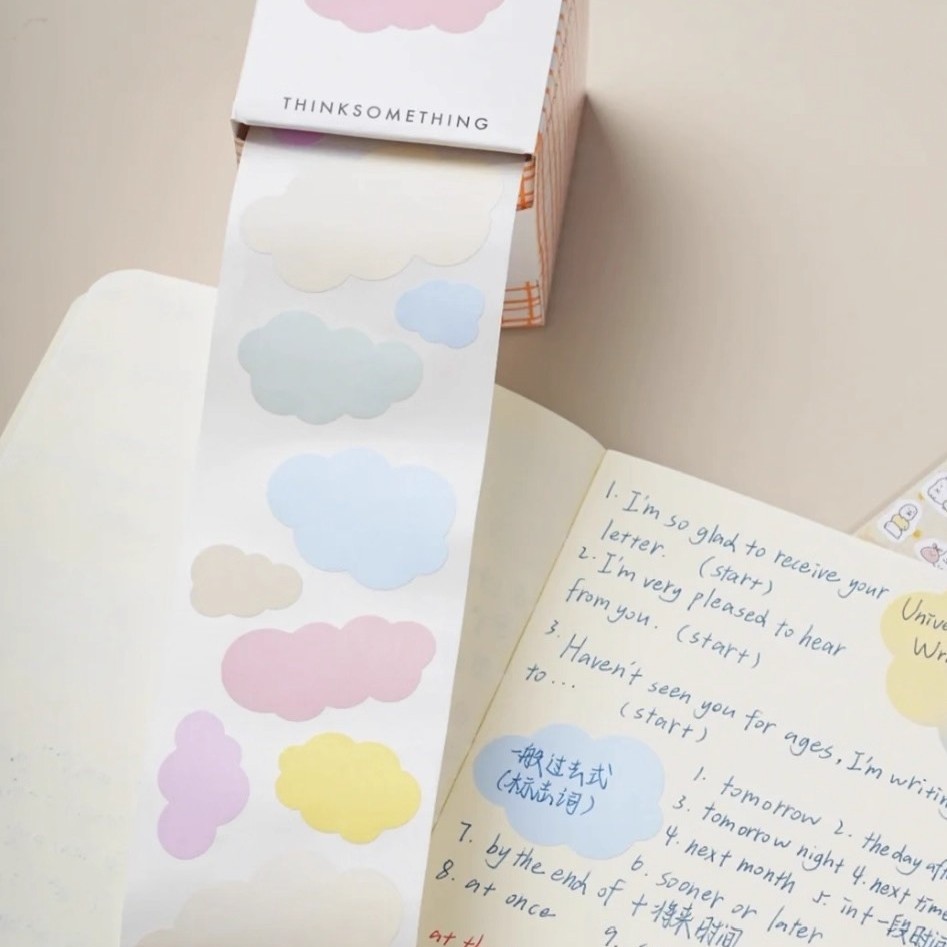 Xiaohongshu-Style Simple Colorful Stickers, Pull-Out Sticky Notes, Ins-Style Notepad for Students, Adhesive and Tearable