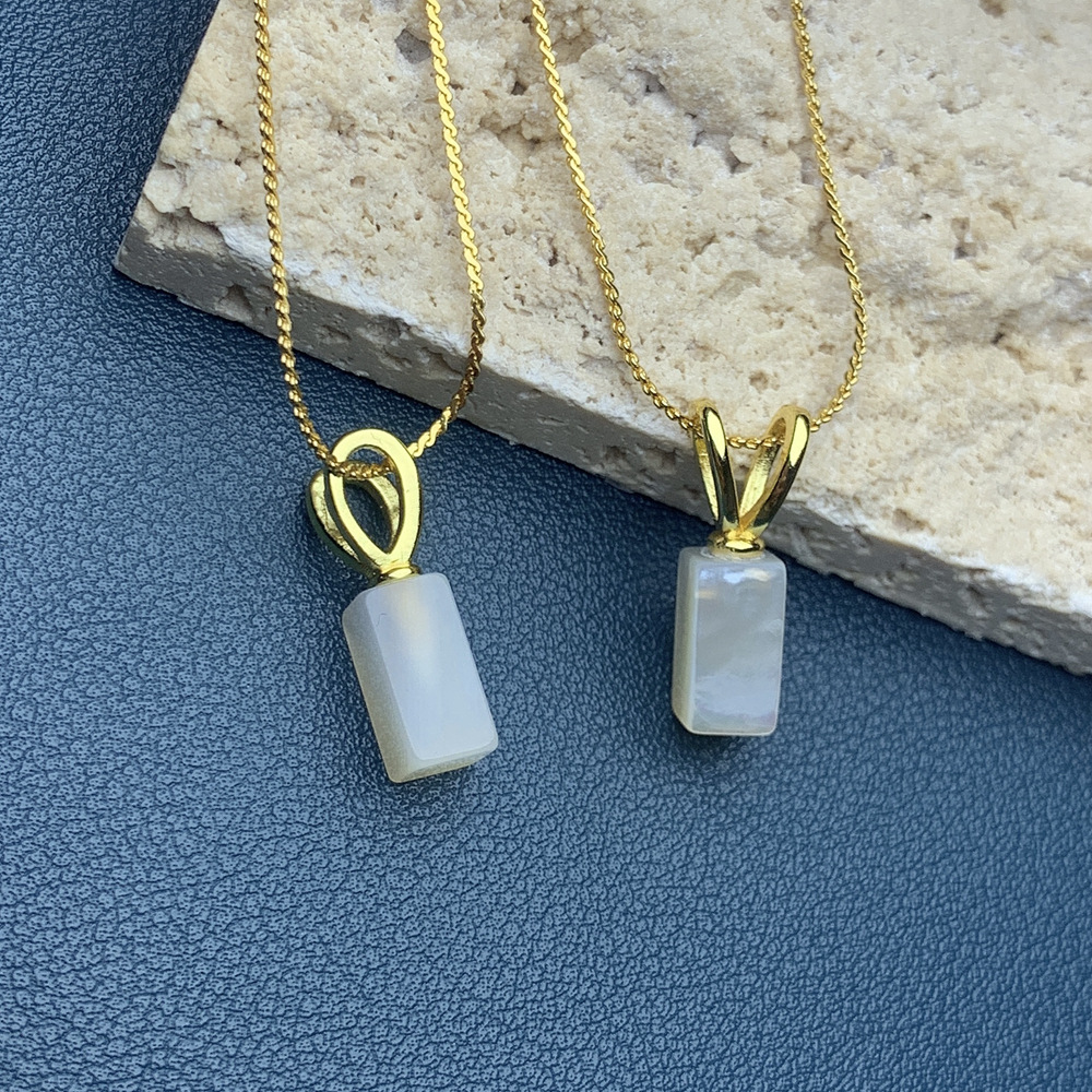 Lady Perfume Bottle Copper Inlaid Shell Necklace 1 Piece