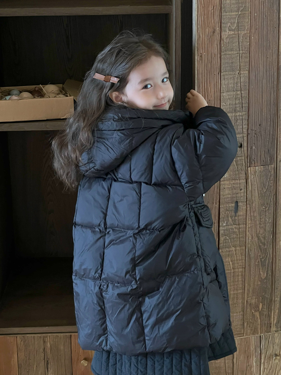 Nueva chaqueta de plumón de pato blanco de longitud media para niños, gruesa, de otoño e invierno, informal, al por mayor.