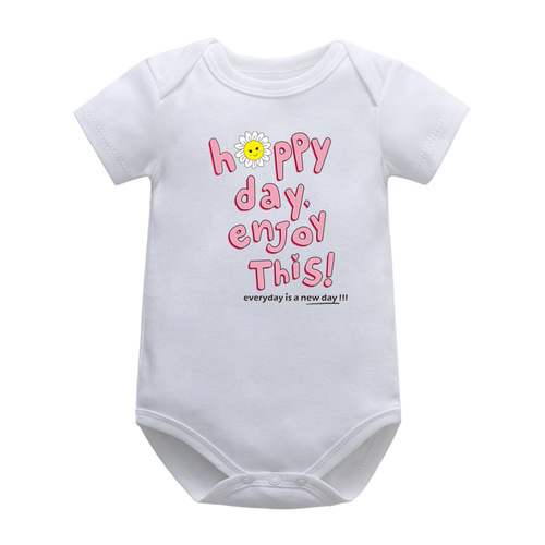 Baby onesies short sleeve pull-on pants triangular sleeper crawling suit summer children's clothing wholesale from manufacturer