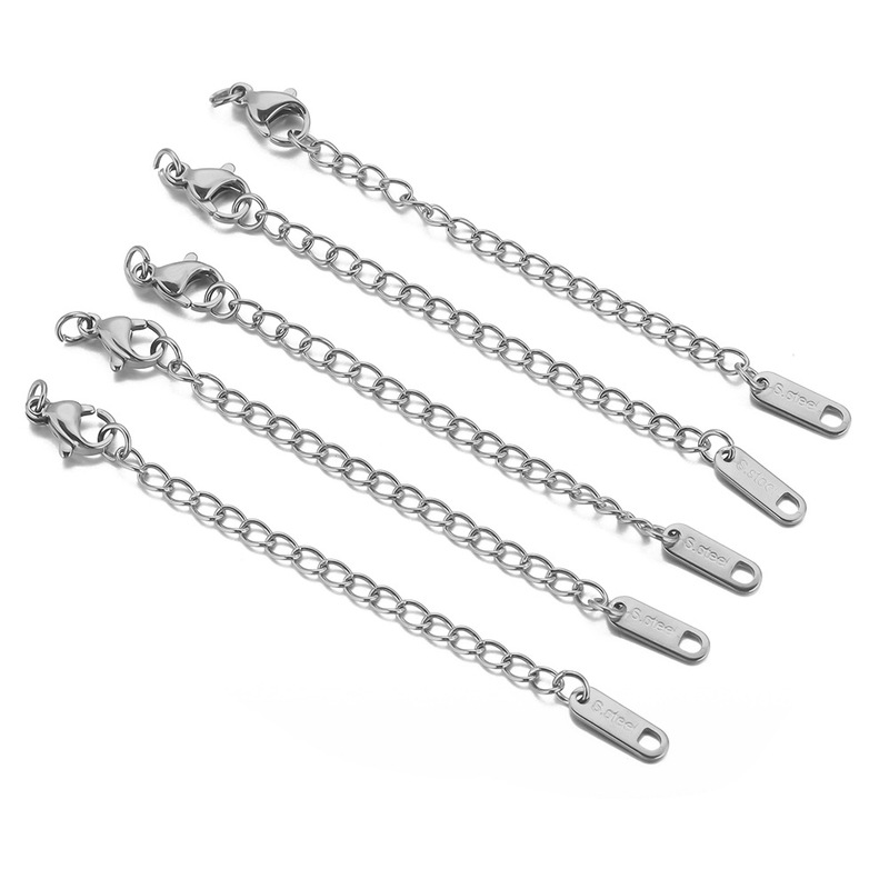ステンレス鋼延長チェーンチタン鋼セットロブスタークラスプビーズテールチェーンネックレス延長チェーン diy アクセサリーチタン鋼テールチェーン|undefined