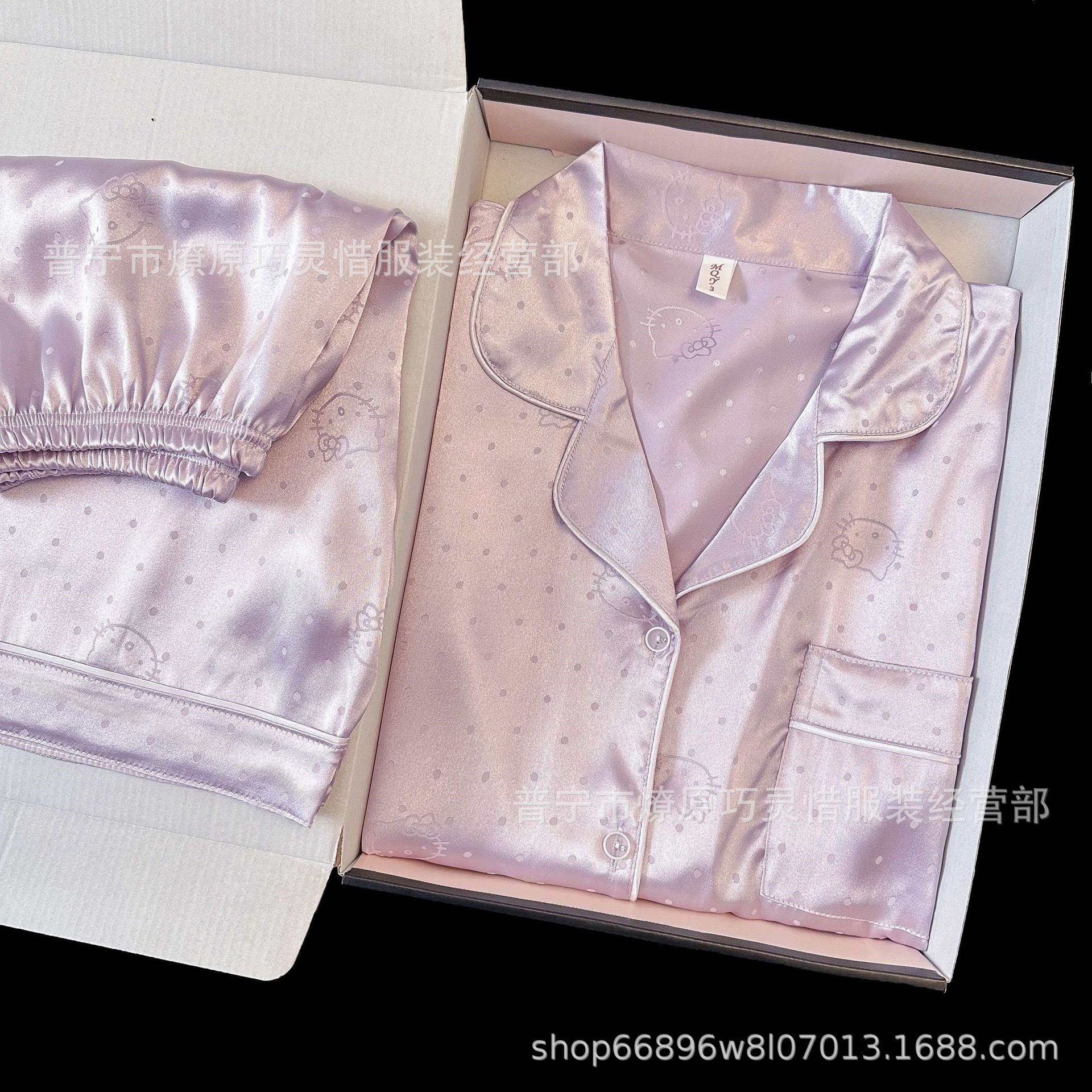 Pijama de verano nuevo hielo pantalones cortos de mangas cortas de dibujos animados KT gato coreano dormitorio de estudiantes ropa delgada set