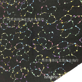 毛呢 绣花彩色花花面料 男女装童装花朵绣花布料 批发