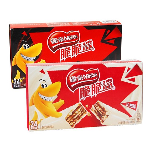 Crunchy Shark Chocolate Wafer Biscuits 446g whole box snack food bulk snacks