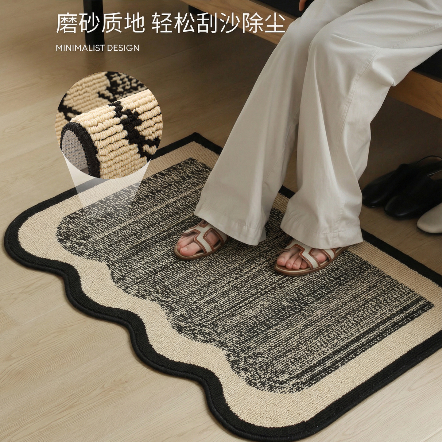 Alfombra de piso de entrada de alta calidad, alfombra de piso de entrada de lujo ligera, alfombra de polipropileno sin lavado, alfombra transfronteriza.